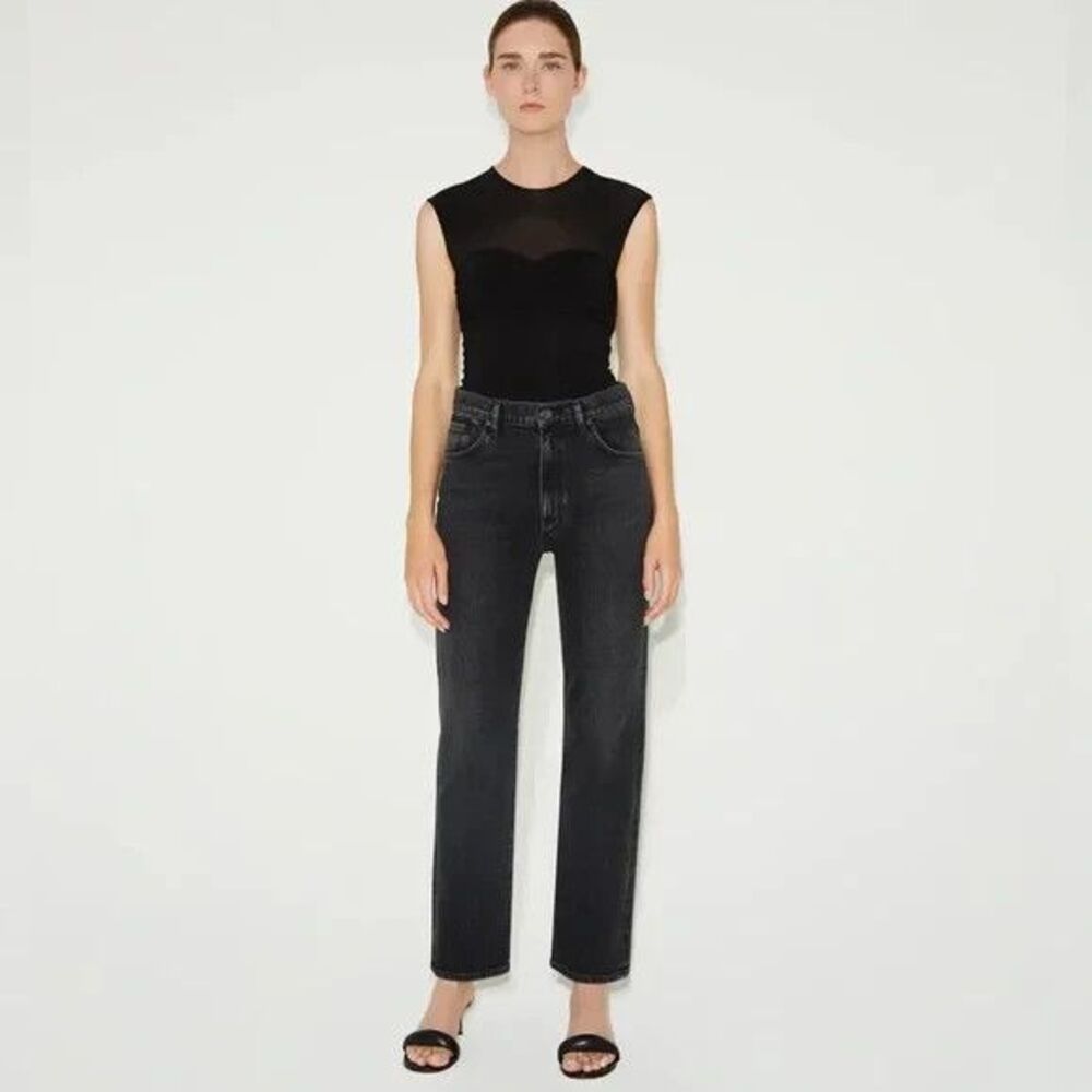 GOLDSIGN womens Black Alston The Mellery High Rise Jeans size 29 x 29" inseam